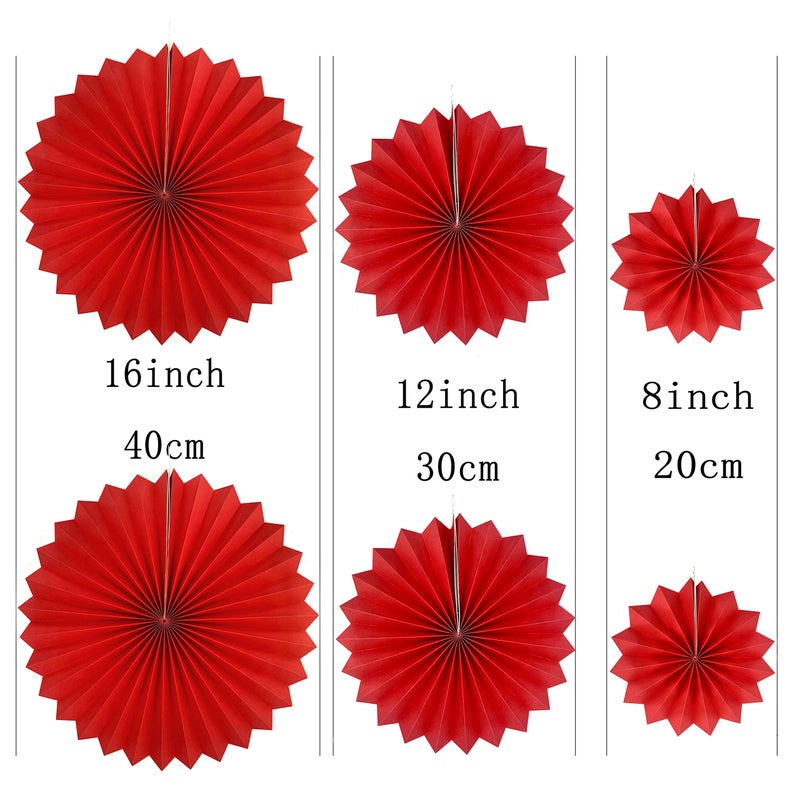 AKIO CRAFT Viva Las Vegas Casino Party Hanging Paper Fans - 12pc Decorations for Game Night, Wedding, Bridal Shower, Carnival, Photo Booth Backdrops - Image 2